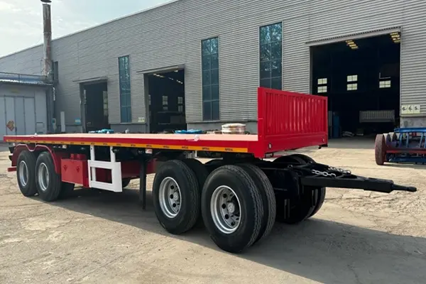 4 Gandar Flatbed Drawbar Trailer Penuh dengan Dolly akan dihantar ke Nigeria