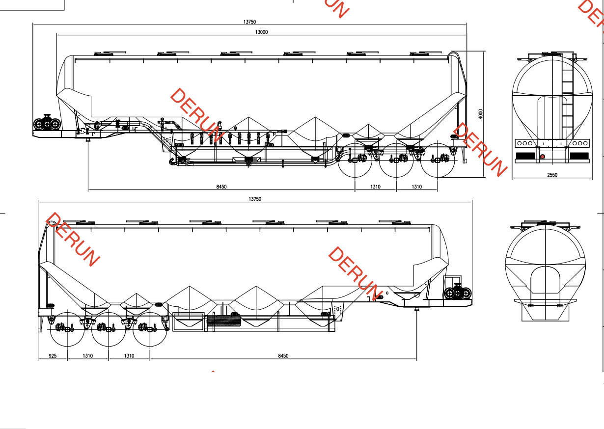 Lukisan 56 CBM Cement Tank Semi Trailer