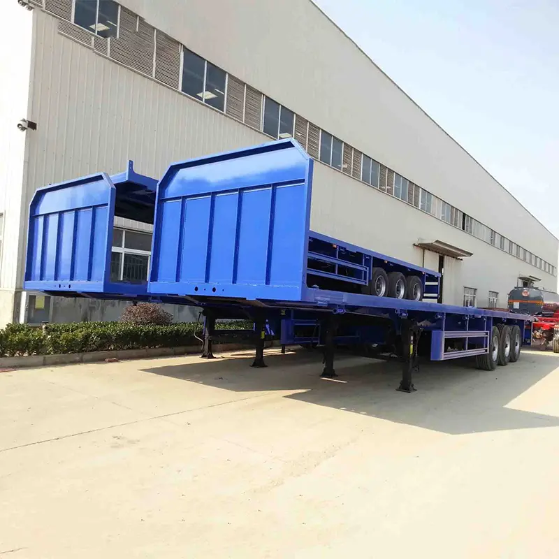 Derun Flatbed Semi Trailer dengan Papan Depan
