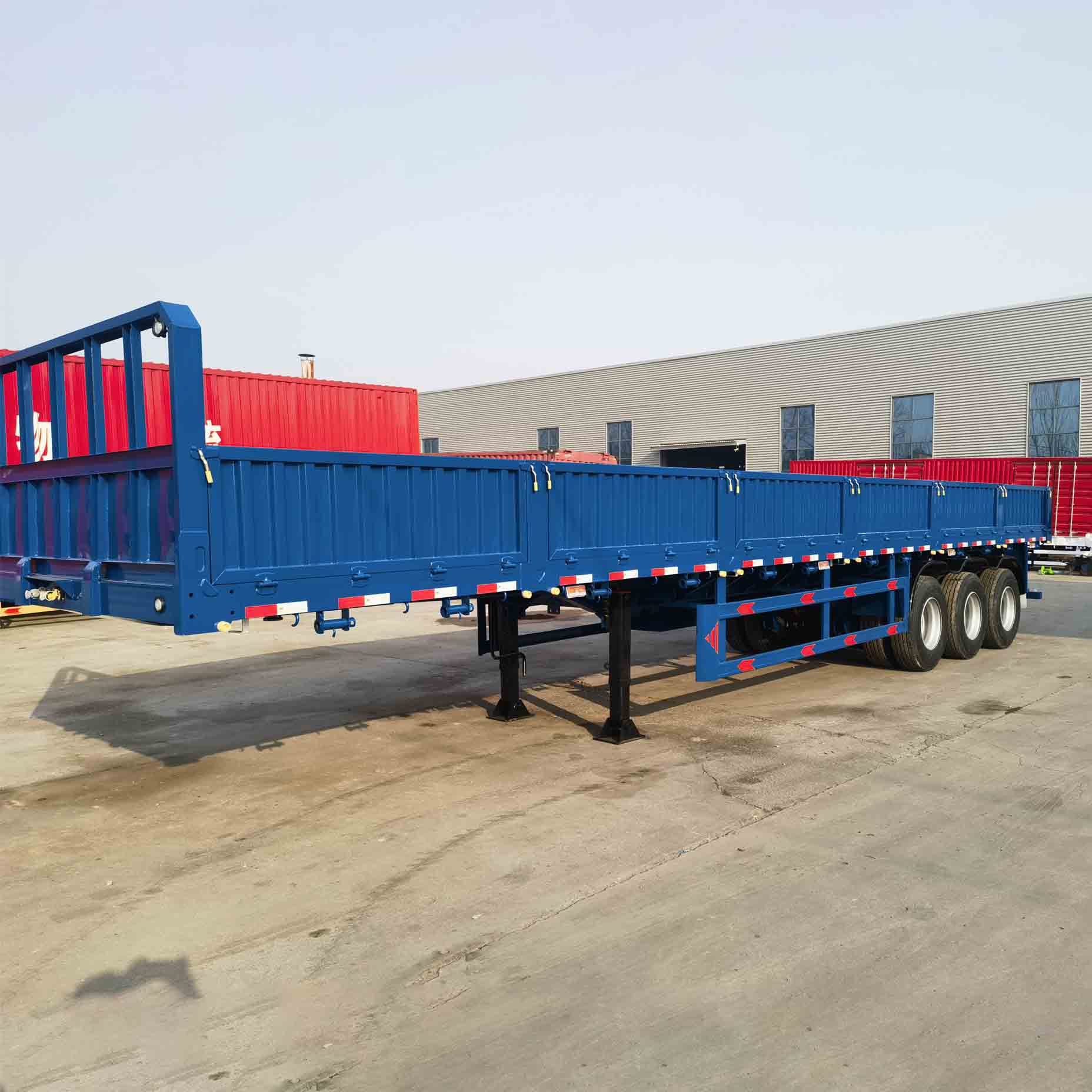 Derun Tiga Gandar Dropside Trailer Semi yang Direka untuk Algeria